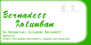 bernadett kolumban business card
